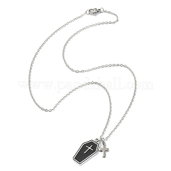 Collana pendente in lega smaltata con catene in acciaio inossidabile 304&nbsp;NJEW-JN04372