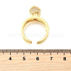 Manschettenringe aus Messing mit Mikropavé-Zirkonia für Damen&nbsp;RJEW-F184-14G