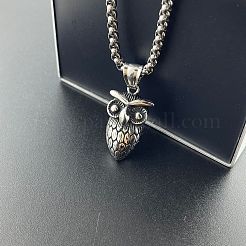 Collana punk con ciondolo gufo vintage in acciaio inossidabile 304&nbsp;AR8144
