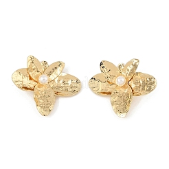 Orecchini a bottone in ferro con fiori&nbsp;EJEW-L096-007G