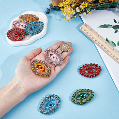 10 pieza de 5 colores de poliéster y rhinestone de vidrio para bordar&nbsp;PATC-GF0002-05