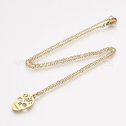 201 colliers pendentifs en acier inoxydable&nbsp;NJEW-T009-JN151-2