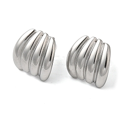 Boucles d'oreilles à tige en acier inoxydable 304 anti-ternissement avec gaufrage&nbsp;EJEW-U001-06P-04