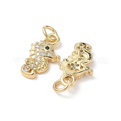 Pendentifs avec zircon cubiques à micro-pavés en laiton&nbsp;KK-C104-11G