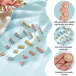 18 pz. 3 stili 3 colori cremagliera placcatura ottone pavé barre distanziatrici in zirconia cubica trasparente&nbsp;KK-GO0002-12