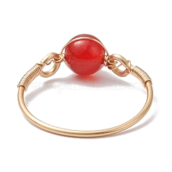 7 pz 7 stili rotondi chakra perline di pietre preziose naturali e sintetiche anelli per le dita&nbsp;RJEW-JR00793-02