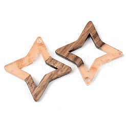 Colgantes de resina transparente y madera de nogal&nbsp;RESI-S389-028A-B04