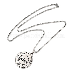 Collane ciondolo tondo piatte&nbsp;NJEW-A023-02P