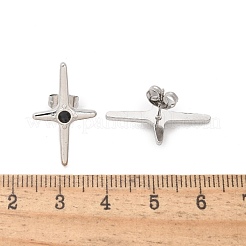 Boucles d'oreilles à tige en acier inoxydable 304 avec croix&nbsp;EJEW-F361-07P