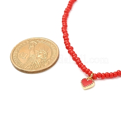 Collana con ciondolo in lega di cuore smaltato per donna ragazza&nbsp;NJEW-JN03691