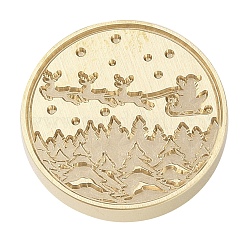Testa del timbro in ottone con sigillo di cerala serie natalizia&nbsp;LS-AJEW-M037-01G-06