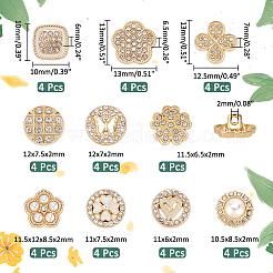 40 pz 10 bottoni in lega smaltati e con strass a 1 fori&nbsp;BUTT-PH0001-25