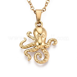 Collares colgantes de acero inoxidable 304&nbsp;NJEW-T018-42P