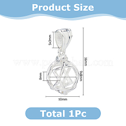 925 pendentifs cage à perles vides en argent sterling&nbsp;STER-WH0005-61