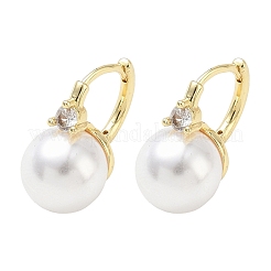 Boucles d'oreilles créoles en laiton micro pavé de zircons cubiques pour femmes&nbsp;EJEW-A168-22G