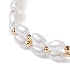 Braccialetti elasticizzati con perline imitazione plastica ABS&nbsp;BJEW-JB11907