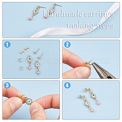 30 Stück Ohrstecker-Beschläge aus Messing und 30 Stück Ohrring-Verschlüsse-Sets&nbsp;KK-AR0001-91G-NR