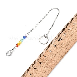 Chakra-Regenbogen-Glasperlen-Anhänger&nbsp;HJEW-JM04874