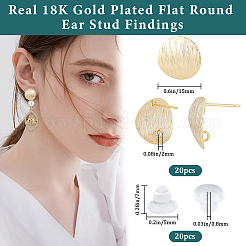 20 pièces de clous d'oreilles en laiton&nbsp;KK-BBC0002-60G