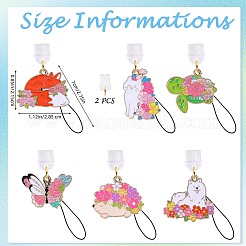 8 Stück Legierungs-Email-Handygurte&nbsp;HJEW-SW00132-10