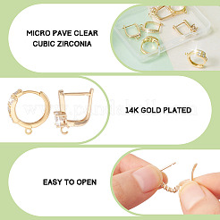 5 paio di 5 risultati di orecchini a cerchio in ottone con micro pavé di zirconi cubici trasparenti&nbsp;KK-TA0001-17