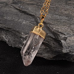 Cristal naturel pendentifs bullet&nbsp;NJEW-JN01525