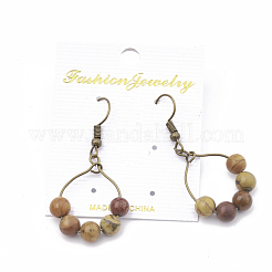 Orecchini pendenti naturali con pietre di picasso / picasso&nbsp;EJEW-S202-011A