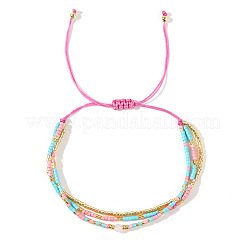 Sommerliche Glasperlen-Zylinderförmigperlen-Armbänder mit geflochtenen Perlen&nbsp;RV6392-2