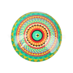 Mosaïque moitié de verre imprimé rond / dôme cabochons&nbsp;X-GGLA-N004-20mm-G
