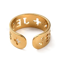 Goldene offene Manschettenringe aus Edelstahl 304&nbsp;RJEW-P091-01G-G