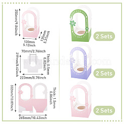 6 ensemble de 3 paniers d'emballage en papier pour fleurs de couleurs différentes&nbsp;CON-TA0001-40