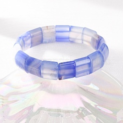 Bracelets extensibles en perles d'agate naturelle carrée (teinte et chauffée) pour femmes et hommes&nbsp;GG-CBA9ACE-B14