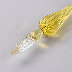 Stylo plume en verre fait à la main&nbsp;AJEW-WH0121-43F