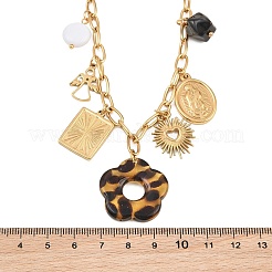 Colliers plastron à plusieurs pendentifs en acier inoxydable 304&nbsp;SA-CBA717A-03G-01