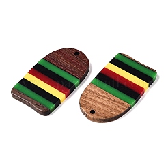 Colgantes de madera de nogal y resina epoxi de color jamaicano&nbsp;RESI-N039-122R