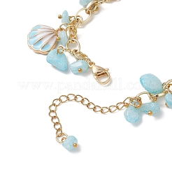 Armbänder aus natürlichen weißen Jadesplittern&nbsp;BJEW-JB13155-01