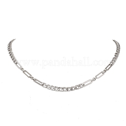 Halsketten aus gemischten Gliederketten aus 5 mm Edelstahl 304&nbsp;NJEW-JN05850