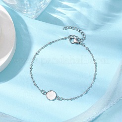 Bracciali in acciaio inossidabile 304 con montatura a cabochon rotondo&nbsp;BJEW-JB11092-02