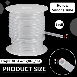 1 rotolo di tubo cavo in silicone&nbsp;AJEW-BC0010-58C