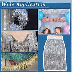 Fransenbesatz aus Polyester und Aluminiumfolie&nbsp;DIY-WH0588-03B