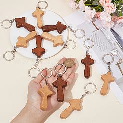 12 portachiavi con ciondolo in legno naturale in 2 colori&nbsp;KEYC-NB0001-65
