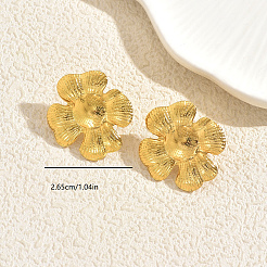 Boucles d'oreilles à tige en acier inoxydable avec fleur&nbsp;JQ9437
