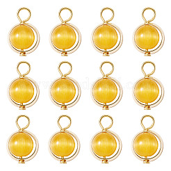 12 breloque ronde en laiton et verre imitation œil de chat&nbsp;PALLOY-TAC0237-02