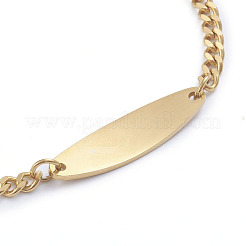 Bracelets à maillons cubains en acier inoxydable 304 taillés en diamant&nbsp;BJEW-L673-012-G
