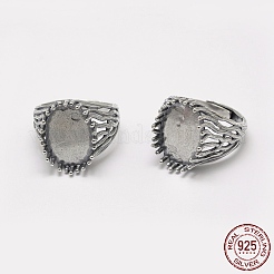 Verstellbare Thailand 925 Sterling Silber Solitär Ring Einstellungen&nbsp;STER-P033-30AS