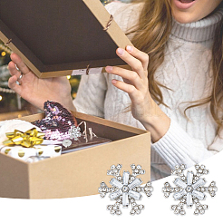 10 épingle à revers en alliage de strass en forme de flocon de neige&nbsp;JEWB-FH0002-52