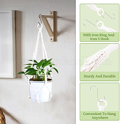 2 suspension pour plante en macramé fait main en polyester avec perles de bois&nbsp;AJEW-HS0001-46