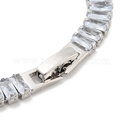 Braccialetti a maglie rettangolari in ottone con pavé di zirconi trasparenti&nbsp;BJEW-YWC0002-11B-P