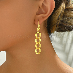 Boucles d'oreilles créoles à pampilles en forme de chaîne gourmette en laiton&nbsp;RE1339-3
