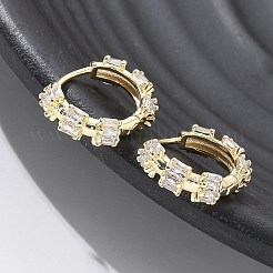 Boucles d'oreilles créoles en verre et laiton&nbsp;EJEW-Q014-23G